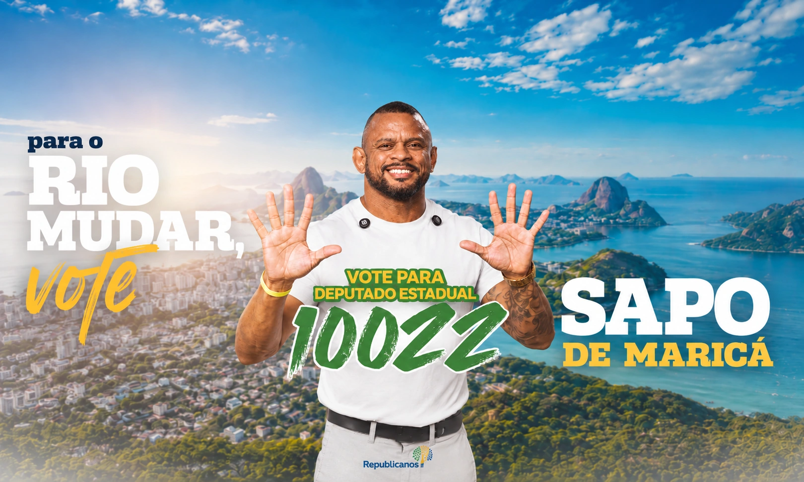 Sapo, candidato a deputado estadual, em material de campanha